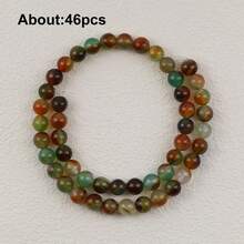 4/6/8/10/12mm Natural Multi-Color Agate Gemstone Beads, Suitable For DIY Jewelry Making - Type - View 28