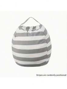 1个条纹毛绒娃娃收纳袋，大容量带提手椅套，优质涤纶材质，多功能拉链毯子收纳袋，儿童毛绒娃娃收纳袋，条纹沙发袋，大容量拉链毯子收纳旅行袋，多功能收纳袋，可收纳玩具、毯子和旅行必需品，家居收纳盒，娃娃收纳袋，衣物收纳袋，泰迪熊收纳袋，节省衣柜空间