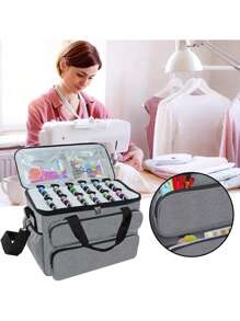 Bolsa Organizadora de Costura, Maleta Portátil para Máquina de Costura, Agulhas, Ganchos, Kit de Acessórios e Ferramentas de Costura, Bolsa de Transporte com Alça de Ombro para Cantores, Brother, Janome e Acessórios, Bolsa Diária para Transporte de Máquina de Costura
