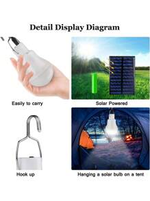 1/2pcs Solar Powered Hanging Lights, Outdoor Lighting, Solar Powered, No Wiring, No Electricity Cost, Automatically Lighting From Dusk To Dawn, Solar Powered Ceiling Lights, Suitable For Barn, Yard, Gazebo, Chicken Coop, Tent