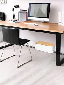 1pc Creative Minimalist Wire Organizer Box, Desktop Power Socket Cord Management Box, Wooden Cable Tidy Box - Multicolor - View 11