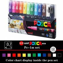 Set de marcadores acrílicos UNI Feutre, nuevo empaque, PC-1M, PC-3M, PC-5M, bolígrafo para póster publicitario POP, dibujo, manualidades de arte para estudiantes, útiles escolares