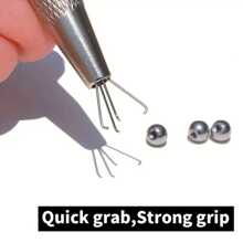 Precision 4-Claw Jewelry Tweezers - Gem And Diamond Setting, Ideal For Beads And Small Parts, Ergonomic Metal/Aluminum Craft Tools, Jewelry Making Tool