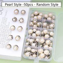 10/50 pièces Broche pour femmes avec boîte de rangement, broche anti-exposition, bouton de couverture en alliage, épingle cachée, empêche l'exposition accidentelle, épingles pour chemisier et blouse, décoration pour robe et vêtements (style aléatoire)
