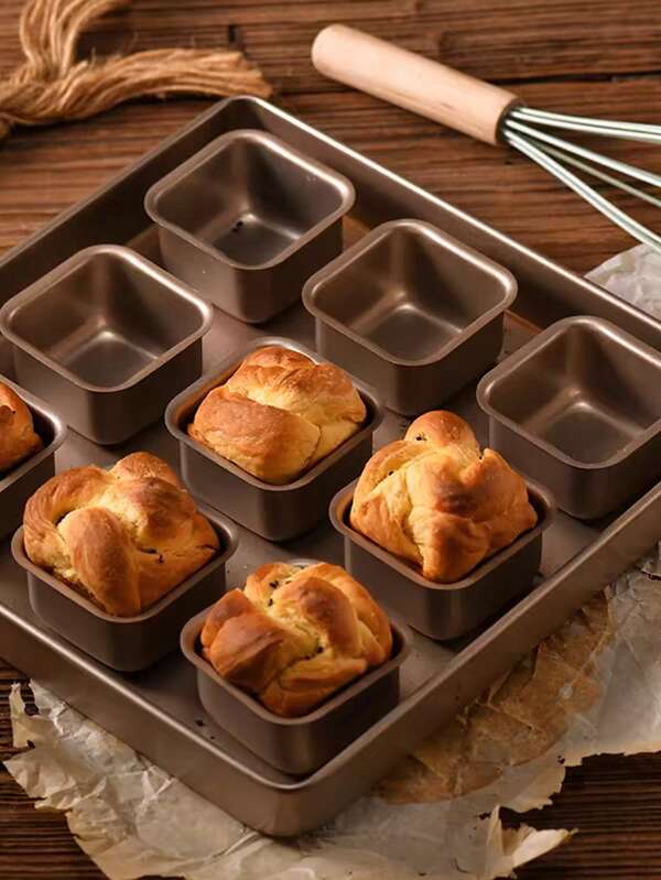 Square Bread Baking Pan, Non-Stick Surface Baking Tray, Small Bread Loaf Pan, Bakery Tool For Making Various Small Cakes, Suitable For Home Baking