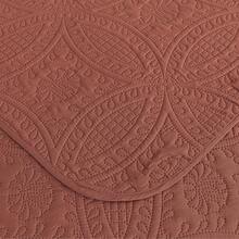 Austin Oversized Bedspread Set 3-Piece Ultrasonic Quilted Soft Lightweight Microfiber Coverlet For All Season - 紅陶 - 查看 4