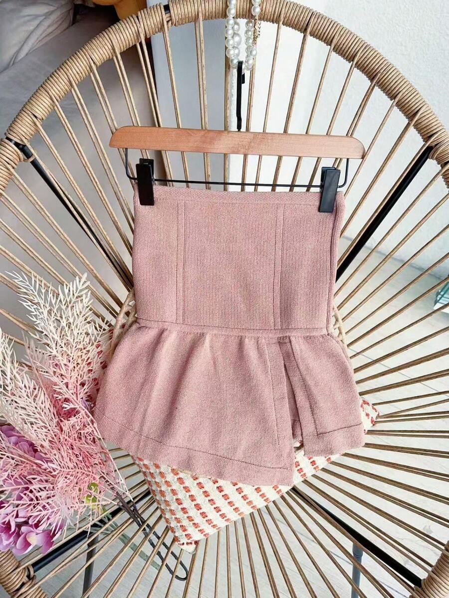 Modal Blouse Strapless In Modal Peplum Knit, Style And Comfort For Any Occasion Women's Fashion - Khaki - View 1