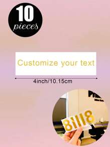 100 Sheets/20 Sheets/1 Sheet Custom Name Or Text Multi Specification Long 5in/4in/3in Multi Specification Color Bright Tear Off Film UV Transfer Sticker, Waterproof And Scratch Resistant Transparent Cooling Label Sticker, Can Customize Name, Text, Blessing Message To Give To Your Favorite Person, Multi-Functional, Adjustable, Exquisite, Adorable, Modern, Colorful, Cute, Comfortable, Stylish, Custom, Office, Tea Room, School, Home, Home Refresh, Back To Customized Stickers, Warm Ambience