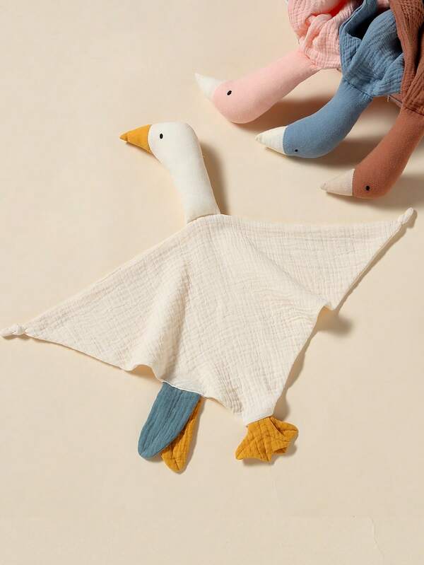 1 pieza Manta suavizante de algodón puro, manta de consuelo para bebé con muñeco de dentición, ayuda para dormir para bebé