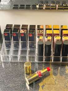 1pc 12/18/36 Slots Acrylic Lipstick Holder, Lipstick Rack, Lip Gloss Storage Box, Makeup Organizer Display Rack, Perfect Storage Solution For Drawers, Vanities, Bathrooms