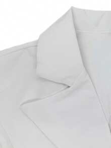 Vintage Victory Gothic Blazer Jacket With Lace Ruffle Hem And Lace Up Corset Back - Beige - View 8