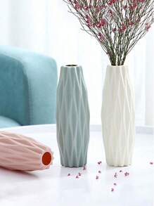 1 pezzo Vaso geometrico creativo, vaso per profumo di fiori per la decorazione della casa, vaso per fiori finti in plastica che imita la ceramica, adatto per soggiorno, camera da letto, ufficio, decorazione per feste e vacanze
