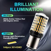 1 pieza Bombilla LED 1156 BA15S P21W 1157 P21/5W, ultra brillante para luces de freno, reversa y señales de giro de automóvil, sin batería - Multicolor - Ver 3