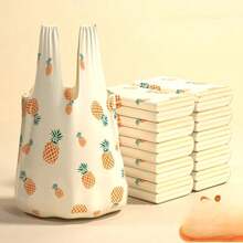 50pcs Pineapple Print Small Trash Bags, Thickened Handles, Suitable For Living Room, Dining Room, Bedroom, Bathroom, Kitchen, Office, Yard, Dorm - Multicolor - View 8