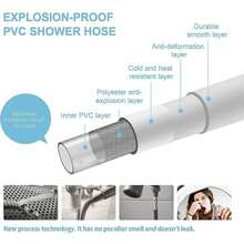 1 件装 PVC 手持淋浴喷头软管通用柔性防缠绕防爆水管浴室水龙头软管延长管