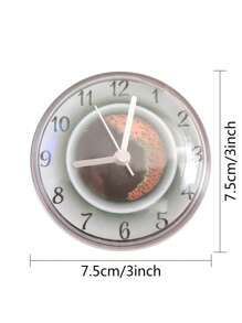1 Pc, Suction Cup Refrigerator Clock, Small Bathroom Wall Mounted Suction Cup Waterproof Bathroom Clock, Suitable For Kitchen, Bathroom, Outdoor Portable Mini Clock Room Decor Clock Wall Wall Clock Bedroom Decor Dormitory Decor Back To School