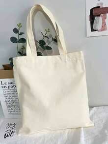 5 bolsas de lona con asa, bolsas de compras en blanco, bolsas de compras reutilizables de moda y multiusos, bolsas de regalo para reuniones anuales, puedes diseñar tú mismo, sencillas y elegantes, bolsas de regalo para damas de honor y bodas, bolsas para estudiantes, de vuelta a la escuela y para maestros