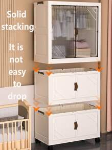 No-Assembly Storage Cabinet Organizer Case, Baby Clothes Wardrobe, Infant Garment Folding Storage Shelf, Plastic Snack Cabinet