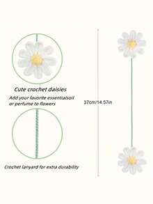 Pure Handmade Knitted Yarn Daisy Car Pendant Rearview Mirror Woven Flower Decoration - one-size - View 6