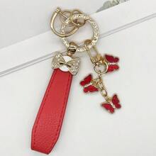 TTOBS 1pc Elegant Leather Key Chain With Lovely Flower Pendant - Durable, Fashionable And Multifunctional Keychain For Women - Variety Of Colors, Perfect Accessory And Gifting Idea For Car Owners