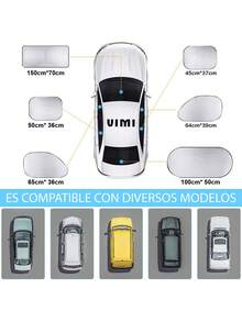 Set Of 6 Window Shades For Cars And Trucks - Silver - View 3