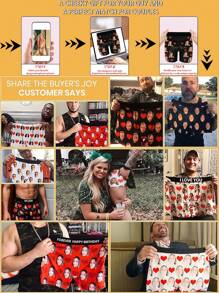 1pc Custom Boxers For Men, Personalized Men's Underwear, Festive Men's Underwear (Thanksgiving/Valentine's/Christmas/Birthday/Party), Customized Designs (Digital Printing/Tape/Heart/Cartoon), All-Over Print Trunks, Fun & Playful Styles (Animal Prints/Naughty Themes), Custom Boxer Briefs, Personalized Boxers For Husband, Plus Size Men's Boxers - Anniversary Gift, Wedding Gift, Couple Gift, Best Friend Gift, Gift For Boyfriend/Husband/Him