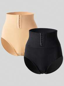 2 piezas Pantalones moldeadores para mujer con hebilla, cintura alta, sin costuras, control del abdomen, aptos para ejercicio diario y deportes
