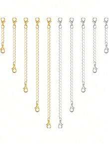 5pcs/Pack Jewelry Extender Chain For Necklace Bracelet, DIY Necklace Accessories, Long Tail Chain Extender Chain, Extender Tail, Exquisite Gift Jewelry Accessories For Necklace, Bracelet Extender Chain, Tassel Pendant Jewelry Gift