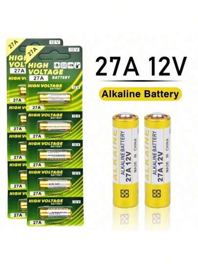 27A Alkaline Battery 5/10/15pcs, High Battery Life, 12V Stable Voltage, Suitable For Flash Guide, Doorbell, Chandelier, Electric Vehicles, Roller Shutter Door Remote Control, Remote Control, Wireless Doorbell, Anti-Theft Device, Wide Use