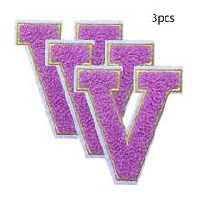 3/26 件 A-Z 3.15 英寸雪尼尔刺绣字母、熨烫补丁、缝制/熨烫装饰数字徽章、服装配饰（用于衣服、夹克、帽子、书籍、背包）、DIY 刺绣补丁 - 彩色 - 查看 141