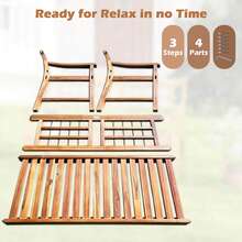 Lifezeal Outdoor Acacia Wood Bench 2-Person Patio Bench With Slatted Seat & Backrest - Natural - View 7
