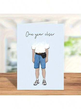 1/2/5/10 件一周年个性化卡通生日贺卡 - 有趣、真挚、可定制贺卡，适合他、爸爸、男朋友、丈夫 - 包括信封，非常适合周年纪念、生日、感谢、感恩节场合，内有空白页，是母亲节、父亲节、各种节日、周年纪念日、节日派对、生日派对、宴会和特殊场合的完美礼物