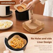 Square Air Fryer Liner Paper, 50/100 Pcs Oil-Proof, Non-Stick And Heat-Resistant Paper Towels, Suitable For Oil-Absorbing Pad Paper For Air Fryers With 2-3 Gallon Capacity