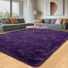 Area Rugs For Living Room, Large Fluffy Purple Rug For Bedroom, Soft Shag Shaggy Fuzzy Carpets For Boys And Girls Dorm Room Home Decor - Màu tím - Xem 3
