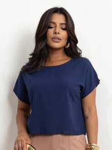Basic Cropped Modeling With Perfect Fit Factory Price Get Yours Now - Navy Blue - View 1