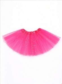 1pc Star Net Yarn Skirt, 30cm Length, Suitable For Teenagers, All Season, Fluffy, Mesh, Party, Role-Play, Carnival, Christmas, Halloween, Three-Layer, Ballet, Stage, Running, Star, Puffy, Princess,