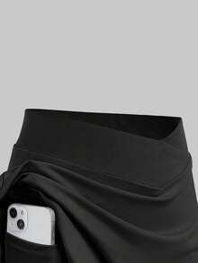 2pcs Tween Girl Ice Silk Sports Skirt, Tennis & Yoga Breathable Skorts, A-Line Bodycon Skirt, Summer - Multicolor - View 4