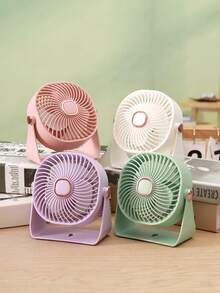 AOYI 1 件 500mAh 可充电壁挂式/桌面式三档可调式简约台扇，带充电线 - 彩色 - 查看 6