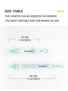 2pcs Personalized Name Pacifier Leash, Teething Toy Lanyard, Adjustable Length Hanging Strap Clip - Multicolor - View 6