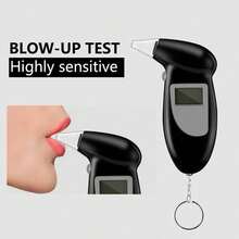 全新带液晶屏的酒精测试仪钥匙扣，带备用吹嘴的呼吸分析仪，便携式呼吸测试设备，专业分析仪，检测仪 - 彩色 - 查看 5