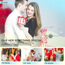 tiantianxue 1pc Silver-Plated Zirconia Four-Leaf Clover & Bracelet, ZirconiaSuitable For DIY Women's Jewelry, Exquisite For Daily Matching Accessories