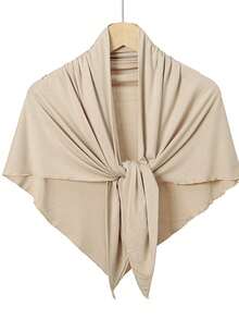 1pc Women's Solid Color Soft Breathable Triangular Scarf, Elastic Versatile Headscarf, Fashion Accessory For All Seasons, New Ready-To-Wear Headwrap, Casual Shawl - Solid Color - View 7