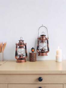1pc Vintage Kerosene Lamp, Old-Fashioned Desk Lamp Decor, Retro Lantern For Camping Tent, Bar Restaurant Decoration