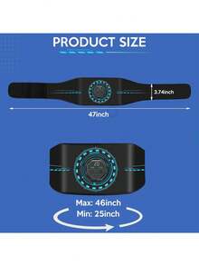 腹肌刺激器、腹肌训练器、腹部塑形带、家用/办公健身器材、男女通用、蓝色 - 黑色 - 查看 7