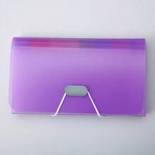 1/3 Stücke A6 Größe wasserfeste Akkordeonmappe mit 13 Fächern, Material aus PP Kunststoff, in den Farben blau/grün/pink/lila erhältlich, geeignet für Zuhause/Büro/Besprechungen/Bibliothek/Schule, praktischer Dokumentenorganizer
