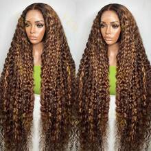 Uveous 200 Density 30 36 Inch Highlight Ombre Deep Wave HD Lace Front Wig Colored Curly 13X4 Hd Lace Frontal Wig Brazilian 4/27 Deep Wave Lace Front Wigs For Women Hair Wigs 13x4 Ombre Colored 13x4 Deep Wave Lace Frontal Wig - S4/27 - View 8