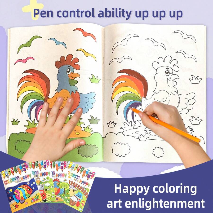 Un libro para colorear en español: un libro de dibujo y garabateo para iniciar el arte, diseñado para estimular la creatividad. Con temas de animales de dibujos animados, es un regalo de cumpleaños, regalo festivo o favor de fiesta ideal. - multicolor - Ver 1