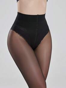 1pc 40D Women's Bikini Crotch Jacquard Transparent Tights & Fashion Sexy Legs Shaping Tummy Control Pantyhose, Cozy - Multicolor - View 3