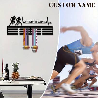 1 Pieza Soporte personalizado para medallas de carrera, 5 estilos para elegir, se puede usar como regalo para temporada de bodas, graduación, regreso a clases, Día de la Madre, Día del Padre, Navidad, Pascua, Día de San Valentín, Día de la Independencia, cumpleaños, mejor regalo para familia/amigos, multifuncional, duradero, ornamental, reutilizable, exquisito, elegante, de alta calidad, colorido, moderno, personalizado, único, impresión gráfica