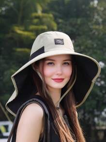 1 pezzo Cappello da sole stile giapponese per escursioni all'aperto, protezione UV per il collo estivo, cappello a secchio con tesa larga adatto per attività all'aperto come arrampicata, escursionismo, campeggio, golf per le donne